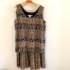 Silk Animal-Print A-Line Maxi Skirt / Tank Top   Pair by Peter Nygard - EUC